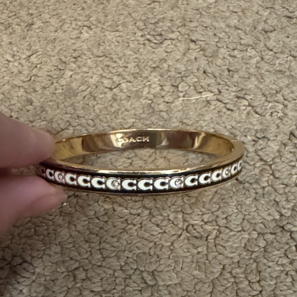 Coach Gold and Black Signature Bracelet